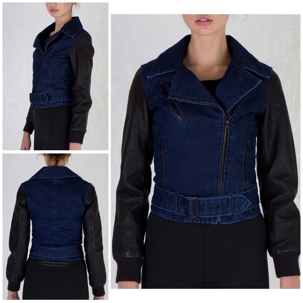 Nike NSW Destroyers Leather Selvedge Denim Jacket